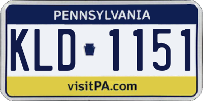 PA license plate KLD1151