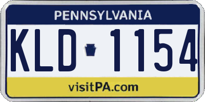 PA license plate KLD1154