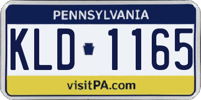PA license plate KLD1165