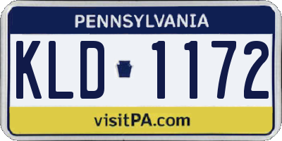 PA license plate KLD1172