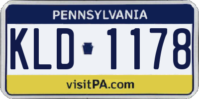 PA license plate KLD1178