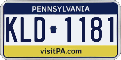 PA license plate KLD1181