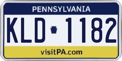 PA license plate KLD1182