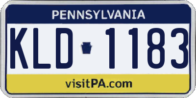 PA license plate KLD1183