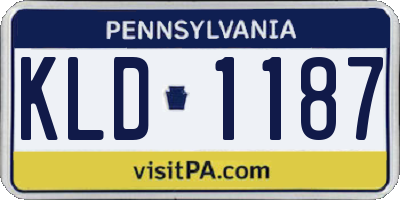 PA license plate KLD1187