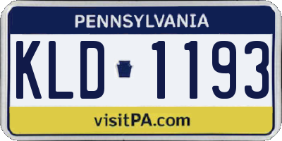 PA license plate KLD1193