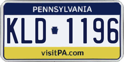 PA license plate KLD1196