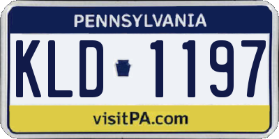 PA license plate KLD1197
