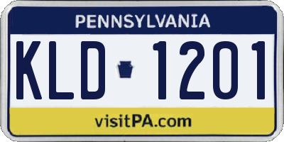 PA license plate KLD1201