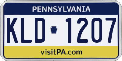 PA license plate KLD1207