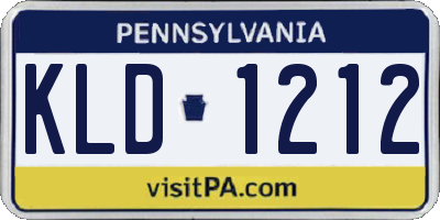 PA license plate KLD1212