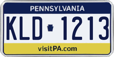 PA license plate KLD1213