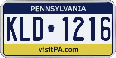 PA license plate KLD1216