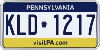 PA license plate KLD1217