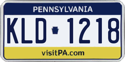 PA license plate KLD1218