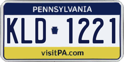 PA license plate KLD1221