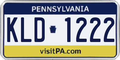 PA license plate KLD1222