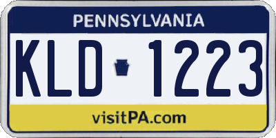 PA license plate KLD1223