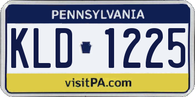 PA license plate KLD1225