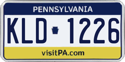 PA license plate KLD1226