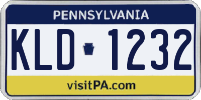 PA license plate KLD1232
