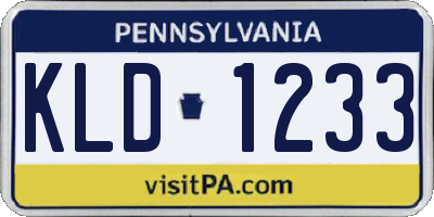 PA license plate KLD1233