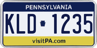 PA license plate KLD1235
