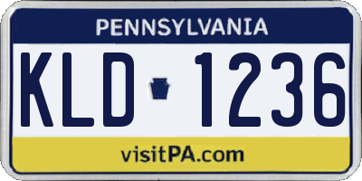 PA license plate KLD1236