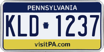 PA license plate KLD1237