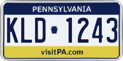 PA license plate KLD1243