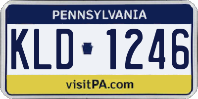 PA license plate KLD1246