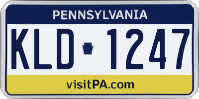 PA license plate KLD1247