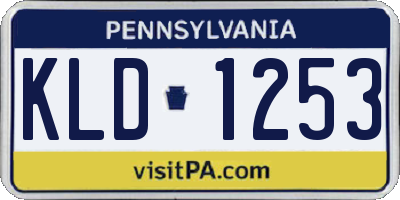 PA license plate KLD1253