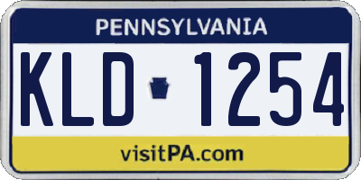 PA license plate KLD1254