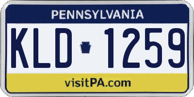 PA license plate KLD1259