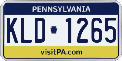 PA license plate KLD1265