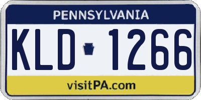PA license plate KLD1266