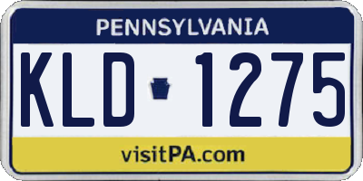 PA license plate KLD1275