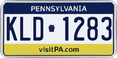 PA license plate KLD1283