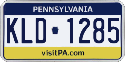 PA license plate KLD1285