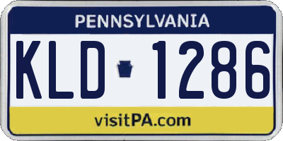 PA license plate KLD1286