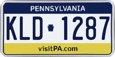 PA license plate KLD1287