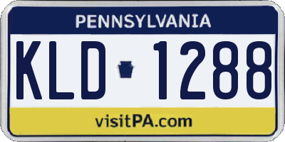 PA license plate KLD1288