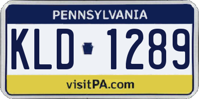 PA license plate KLD1289