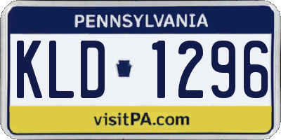 PA license plate KLD1296