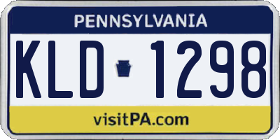 PA license plate KLD1298