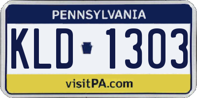 PA license plate KLD1303