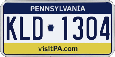 PA license plate KLD1304