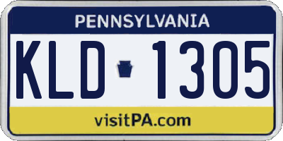 PA license plate KLD1305