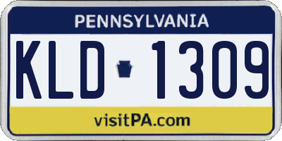 PA license plate KLD1309